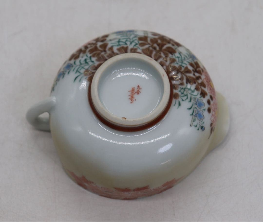 時代　九谷長寿　煎茶器　菊紋　共箱　送料込み251130