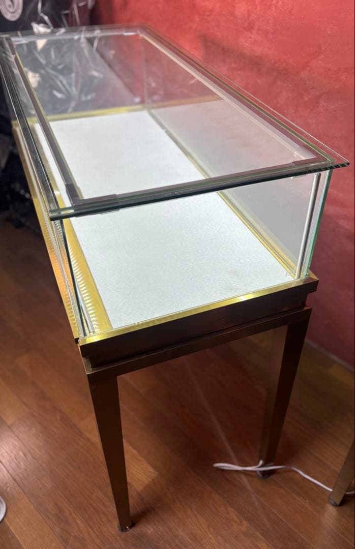カウンター型LED照明&引き出し付きガラスジュエリーショーケース