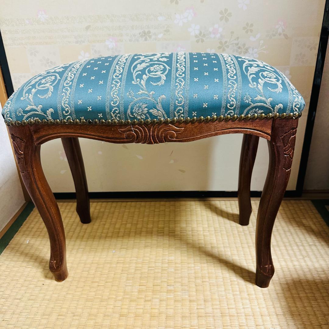 美品✨ イタリア アンティーク スツール オットマン 猫脚 クラシカル