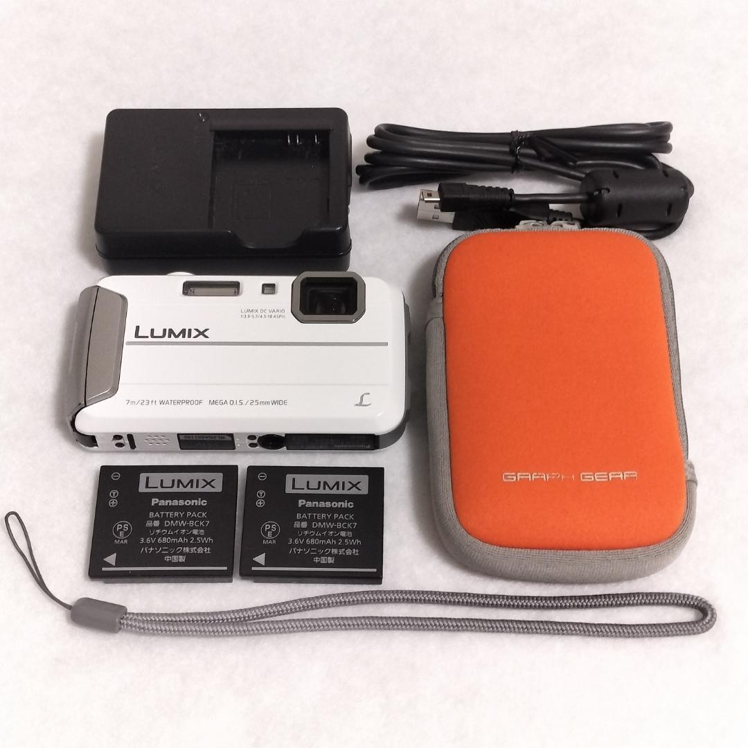 【美品】Panasonic Lumix DMC-FT25 ホワイト 防水デジカメ