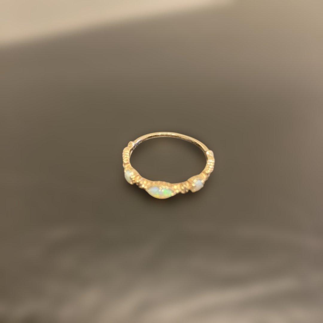 アガット　K14 オパールリング　11号　美品