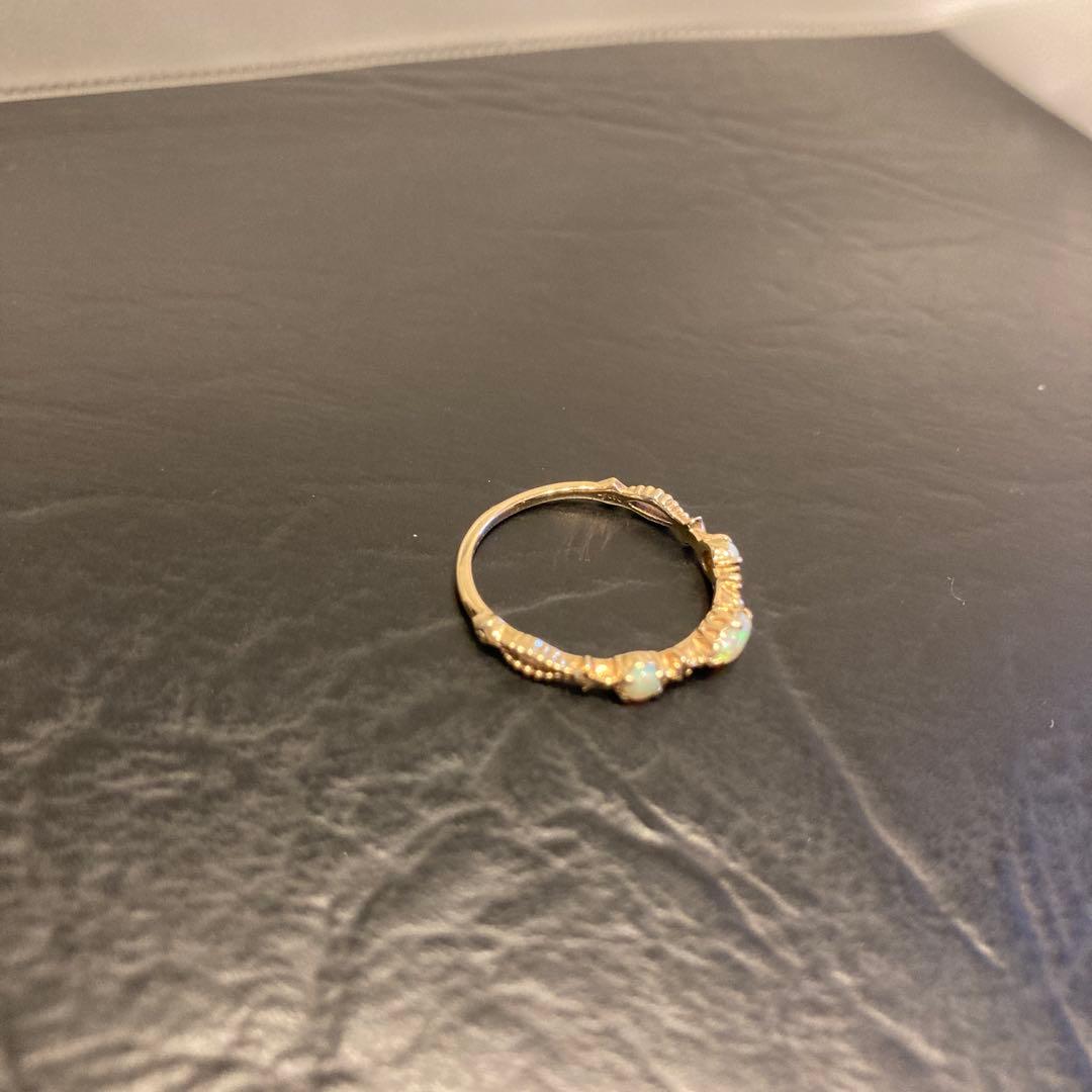 アガット　K14 オパールリング　11号　美品