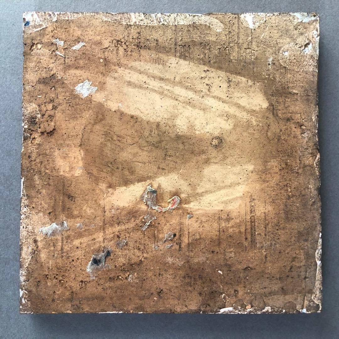 アンティーク　オランダ　デルフト焼のタイル　馬に乗った騎士