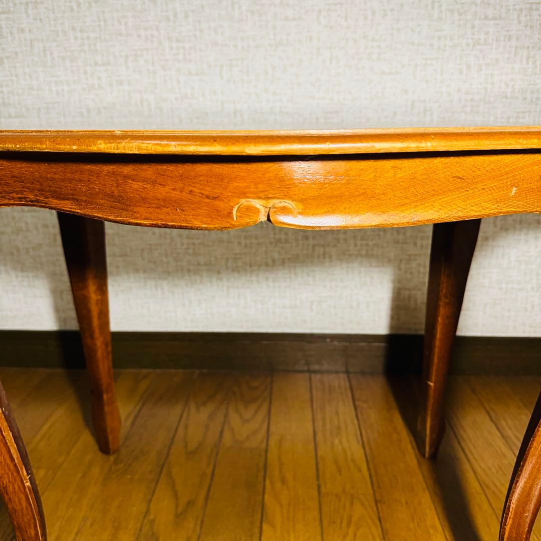 サイドテーブル　コーヒーテーブル　象嵌　イタリアアンティーク　猫脚