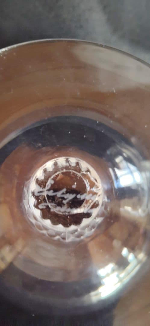 アンティーク　ラリックのブランディーグラス2客