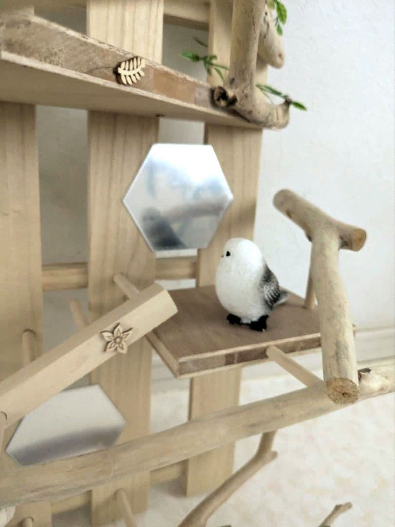 バードアスレチック　流木　壁掛け 止まり木 37バードトイ　バードジム