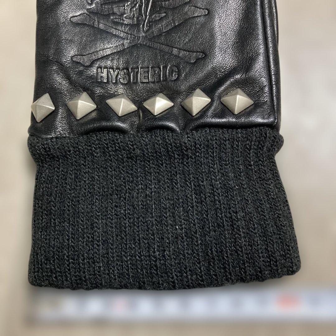 ヒステリックグラマー レザーグローブ　スタッズ　黒