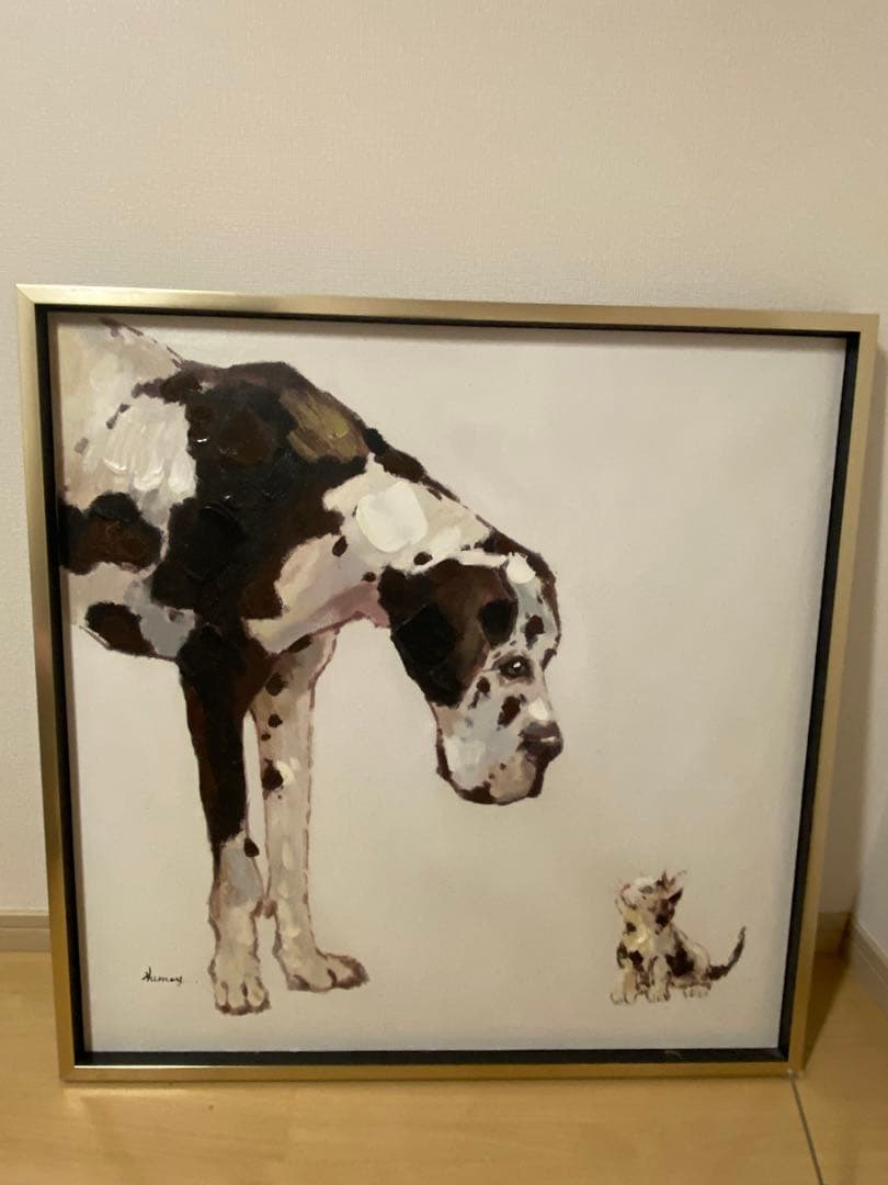 絵画　壁掛　油絵　動物アート