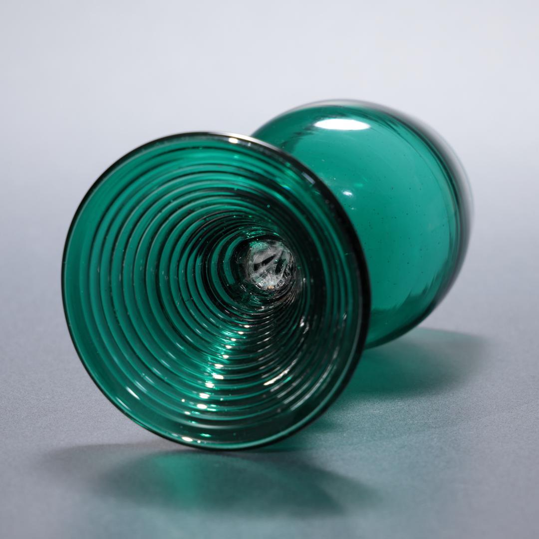 アンティークグラス　レーマーグラス　グリーン白縁　R1342ダI