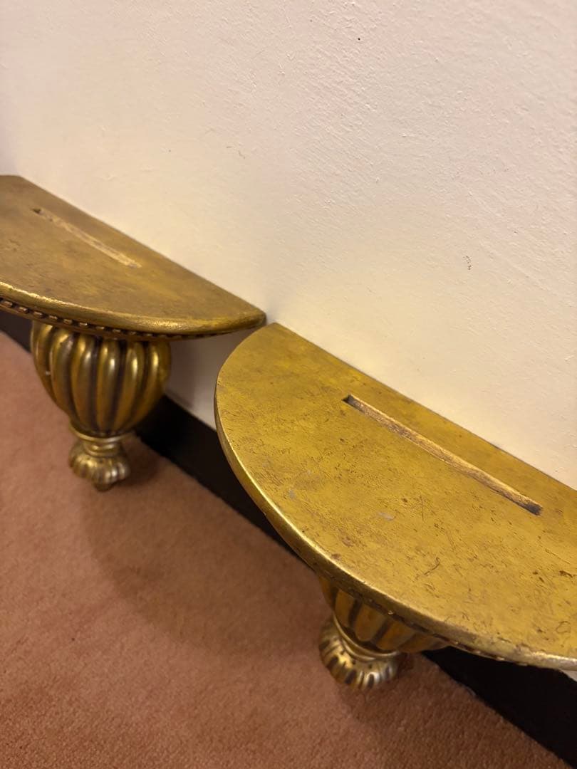 ミッドセンチュリーゴールド壁掛け2個セットビンテージ