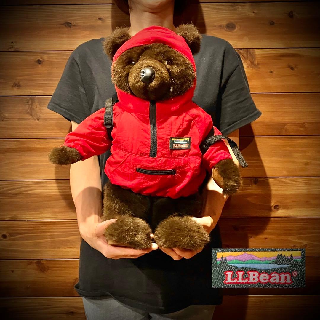 llbean teddy bear コラボ　ぬいぐるみ　アノラックパーカー　赤