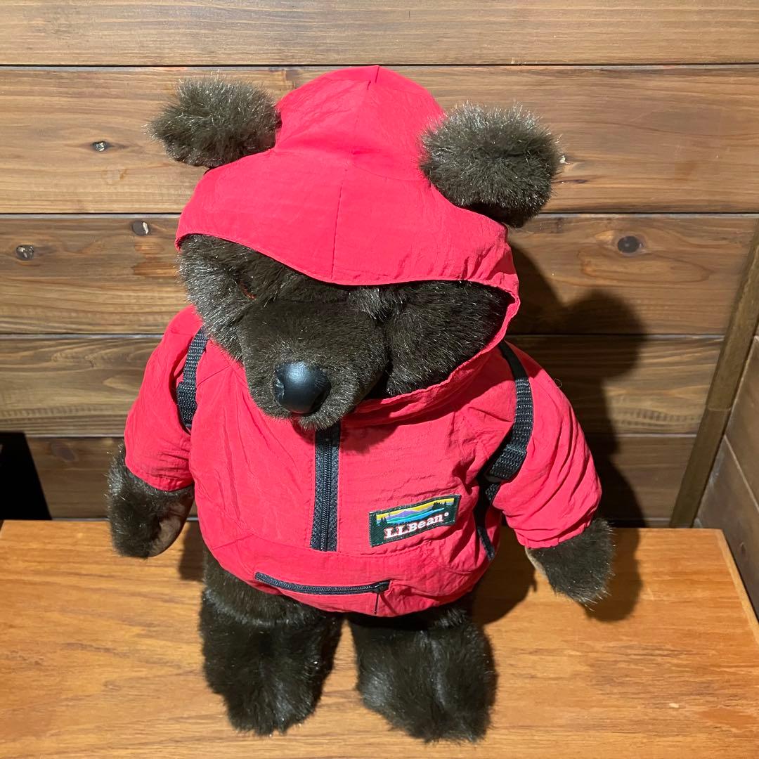 llbean teddy bear コラボ　ぬいぐるみ　アノラックパーカー　赤