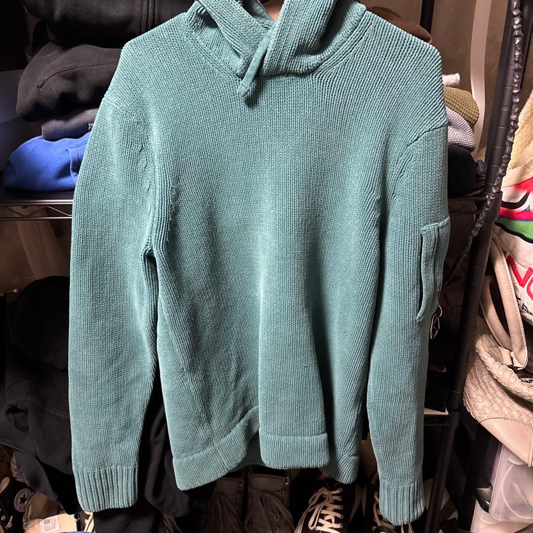CP COMPANY アクアブルー フード付きパーカー ニット
