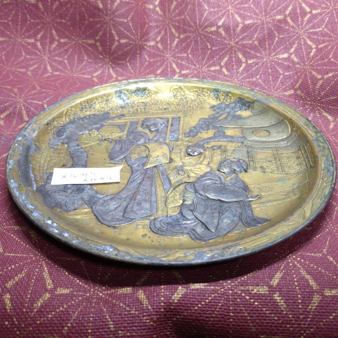 日本美術 金銀象嵌 江戸美人図