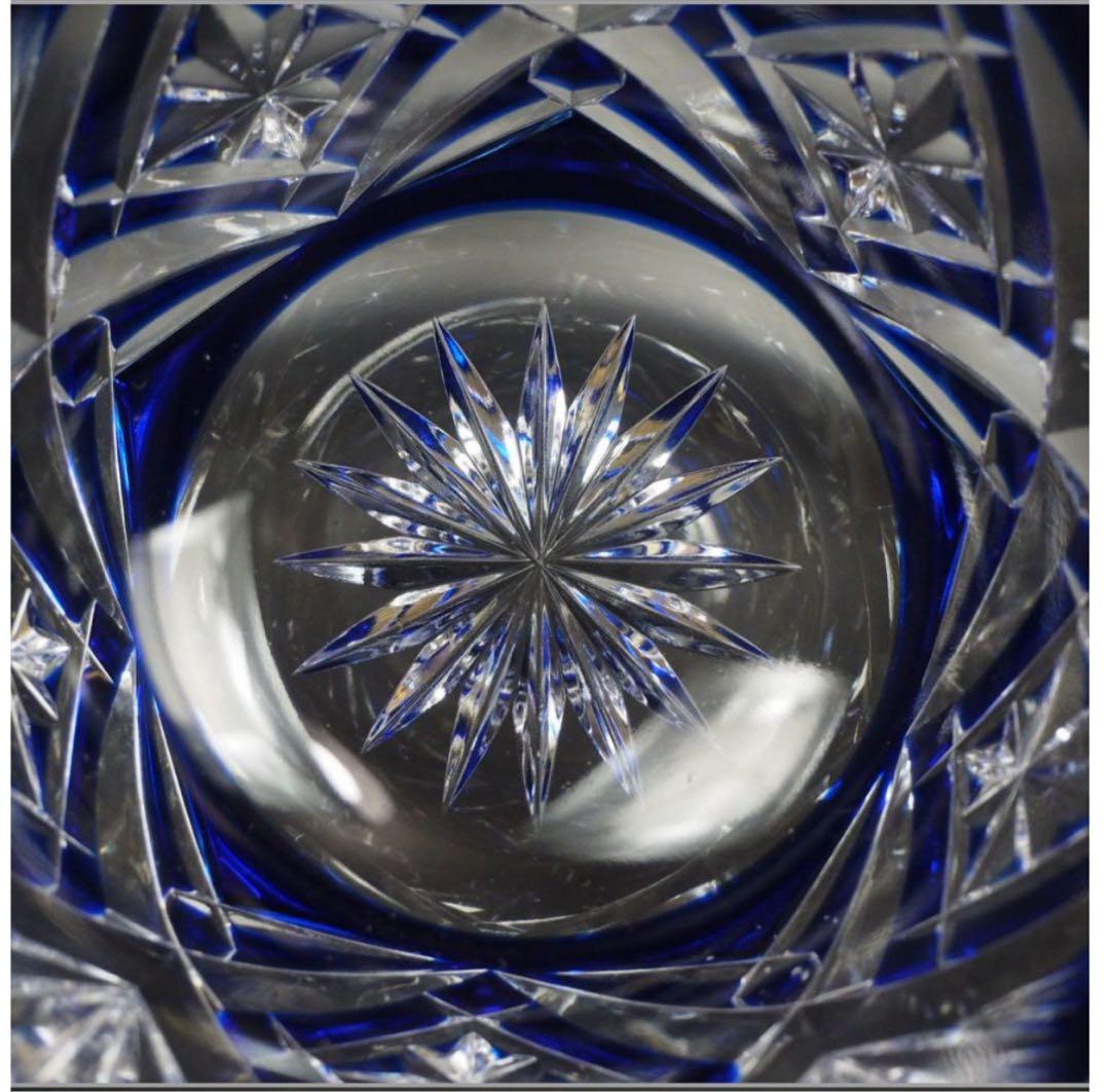 送料無料　区無形文化財伝統工芸士『小林英夫』作　江戸切子向付　共箱　真作保証