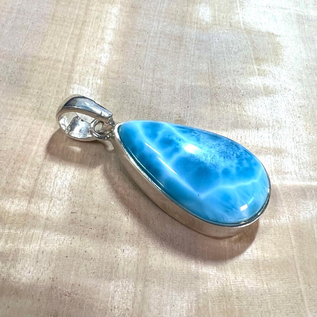 高品質　ラリマー　ペンダント　ネックレス　silver925 3-12