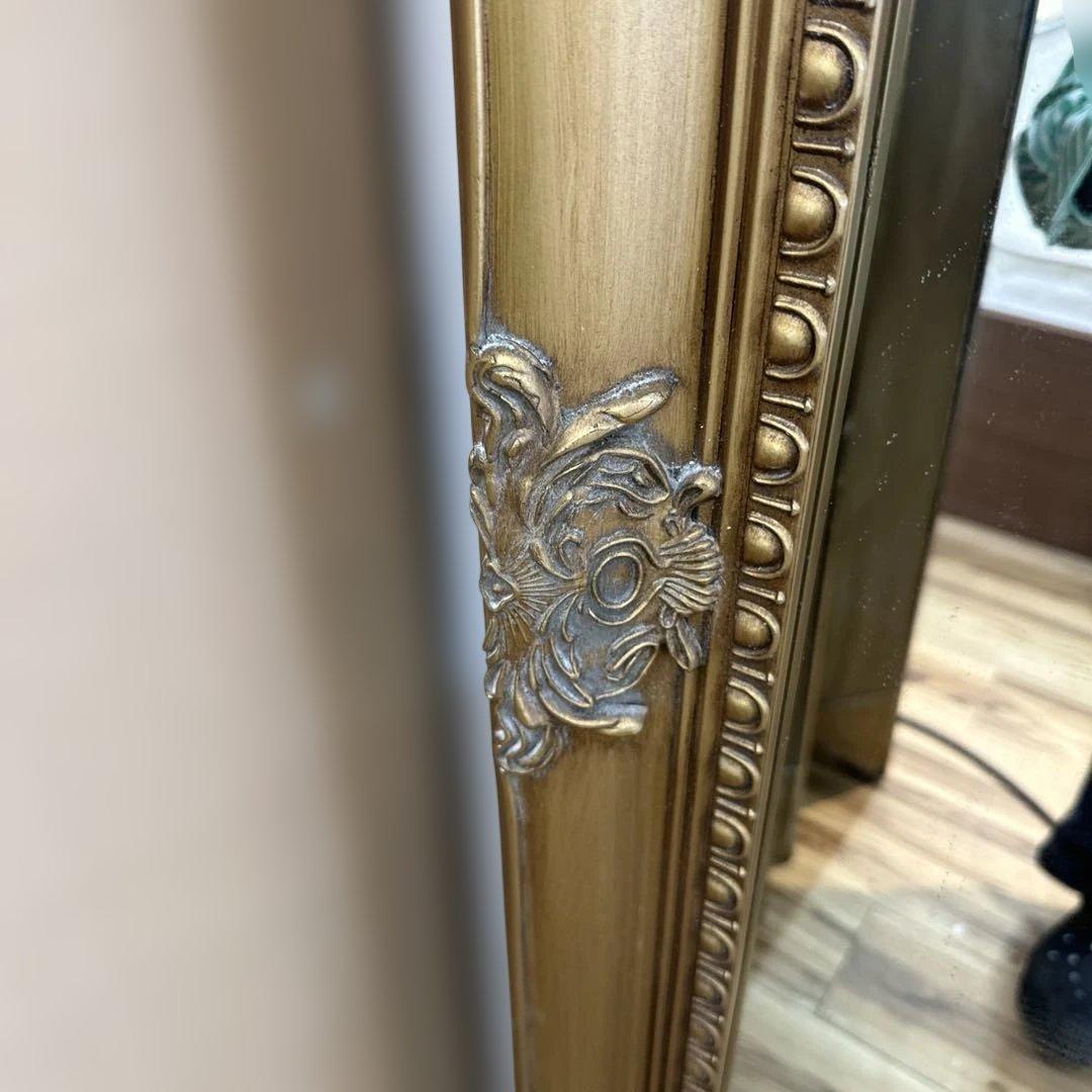 全身鏡 アンティーク調 ミラー 180cm 大型 ヴィンテージ調 ゴールド