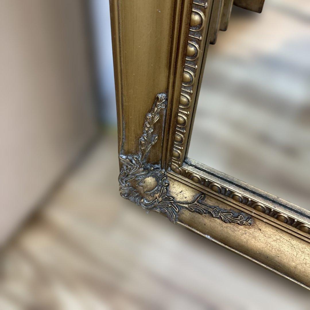 全身鏡 アンティーク調 ミラー 180cm 大型 ヴィンテージ調 ゴールド