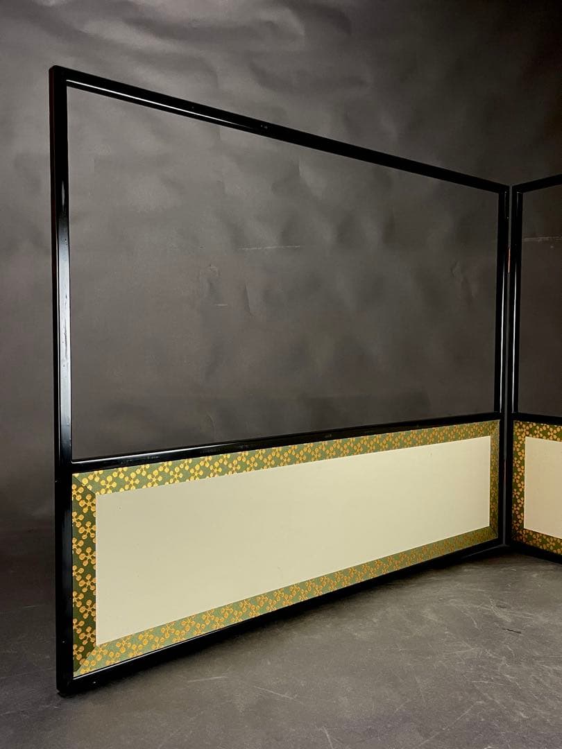 『母』 利休梅 塗縁 2尺4寸 風炉先屏風 元箱 茶道具 （703①）❗️割引