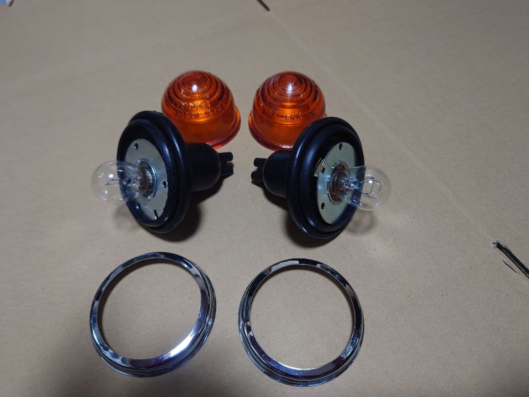 Lucas ルーカスウィンカー レンズメッキリングバルブ付2個セットミニ用