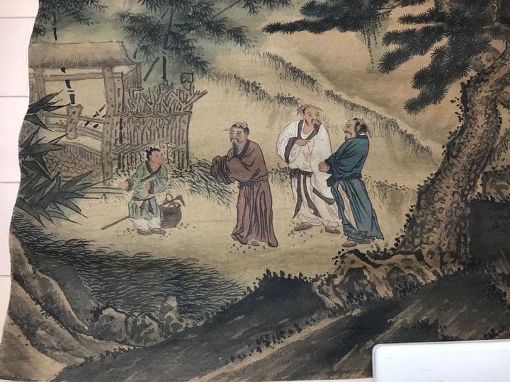 中国明時代戴進捲り　肉筆保証　中国明時代保証