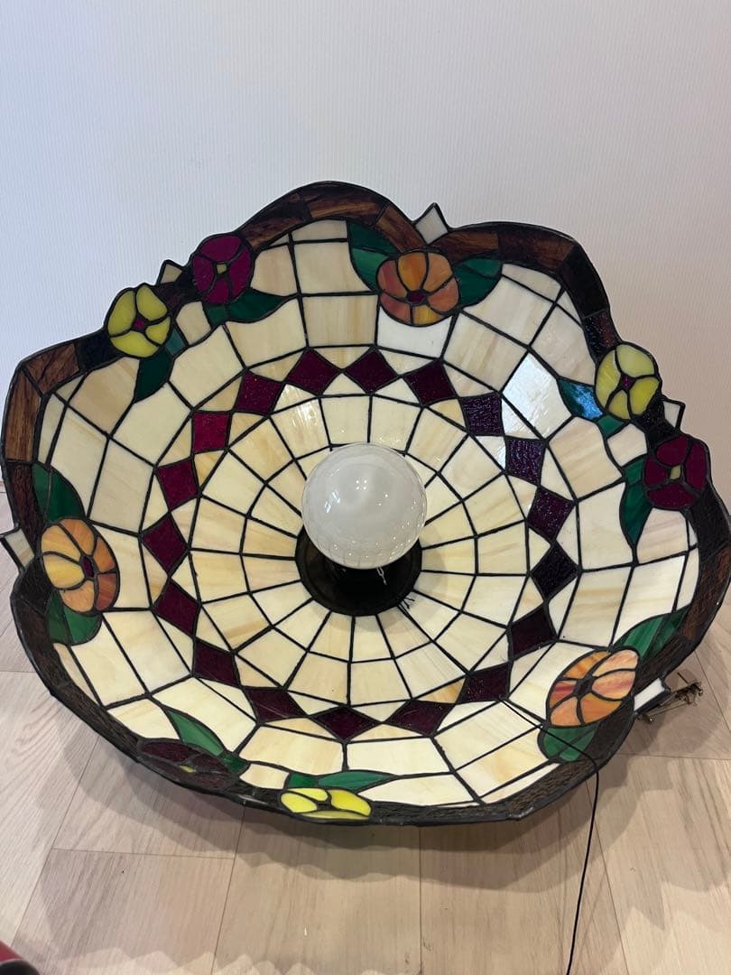 ステンドグラス風　ペンダントライト　照明　昭和レトロ　ステンドグラス