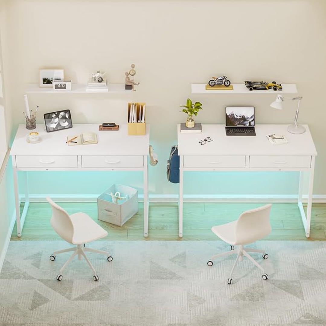 パソコンデスク 引き出し付き 机 pcデスク 幅106cm ゲーミングデスク