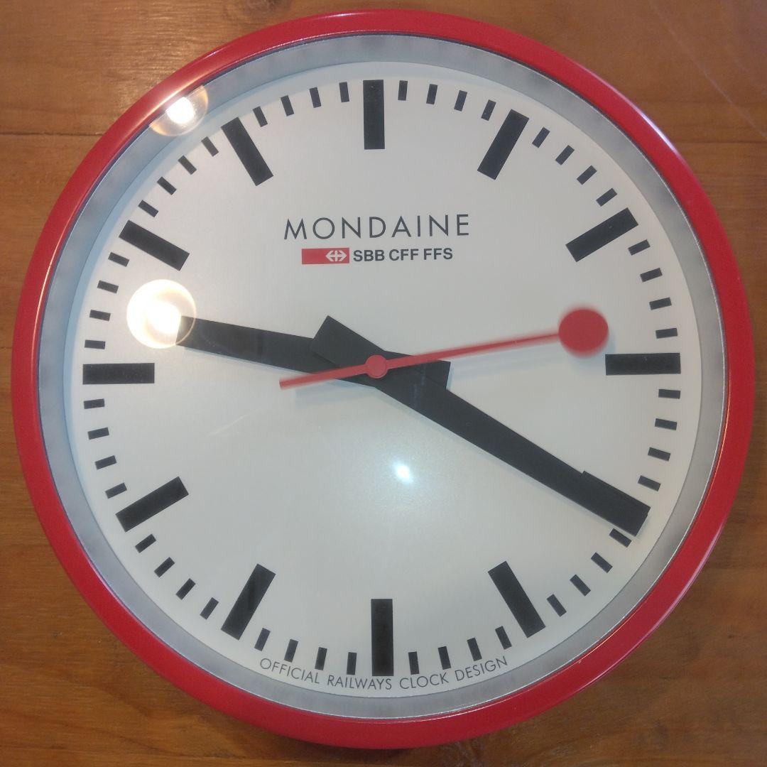 美品　モンディーン 掛け時計 ウォールクロック　MONDAINE 　レッド