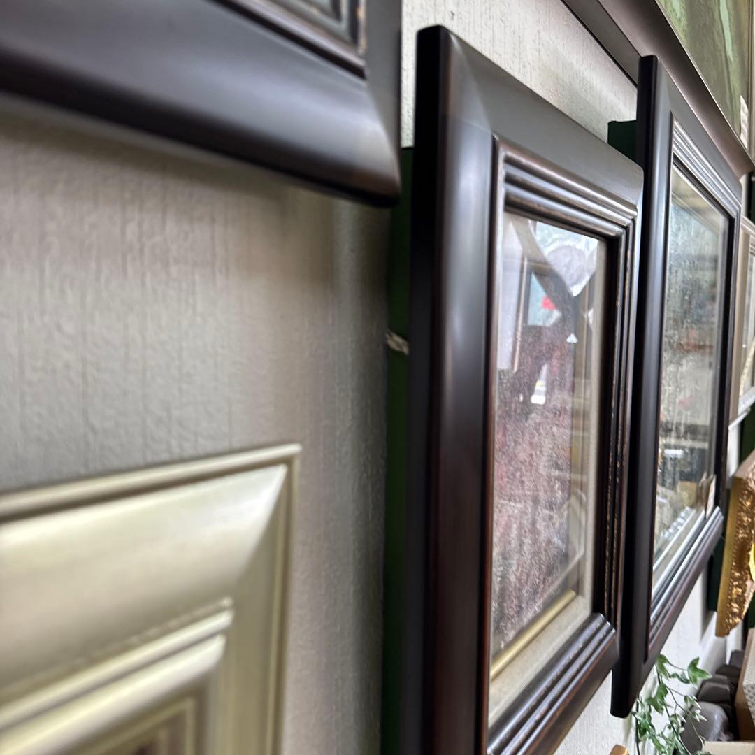 油絵　SM額縁付き　枝垂れ桜　取り付け金具付き