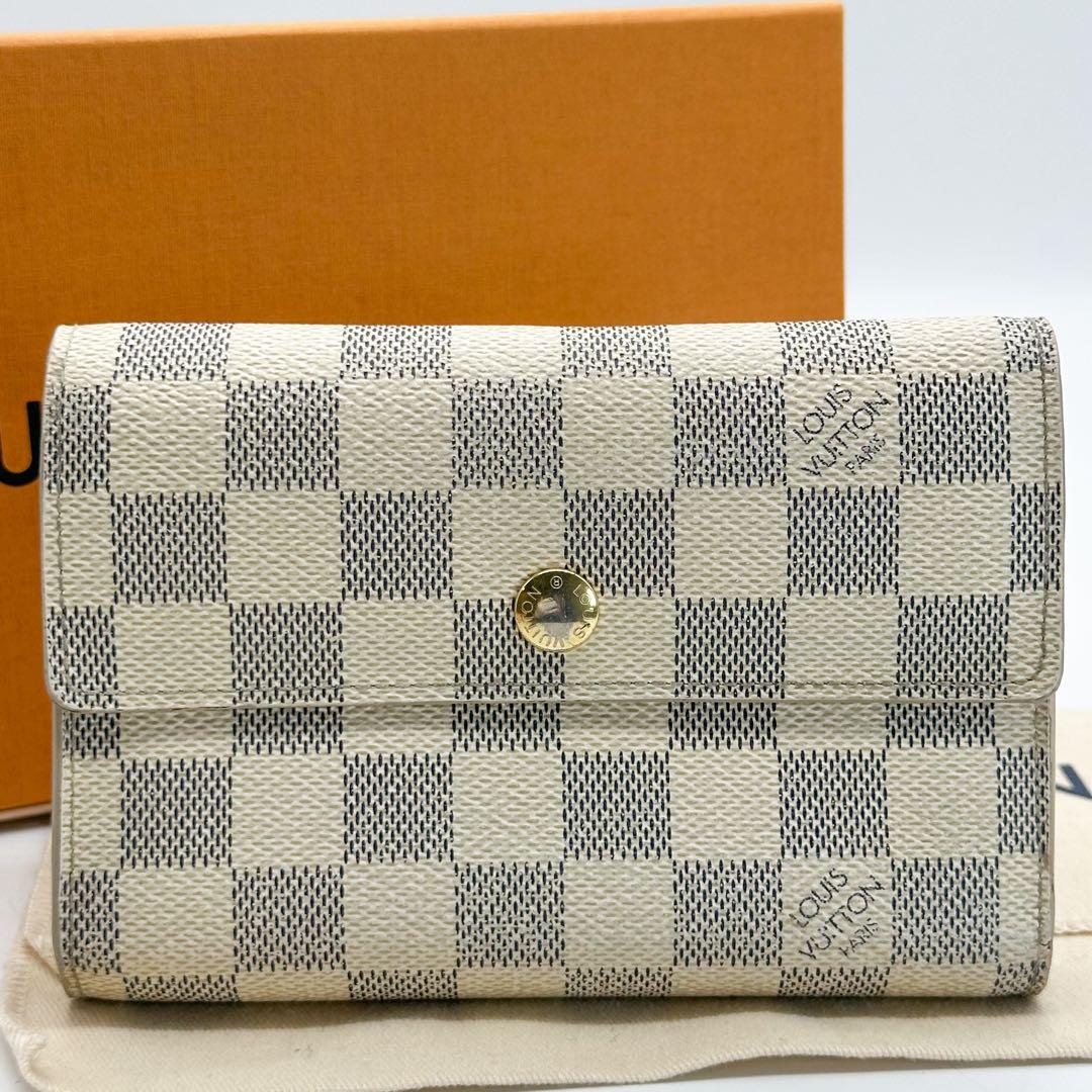 ルイヴィトン ポルトフォイユ アレクサンドラ ダミエ アズール 三つ折り