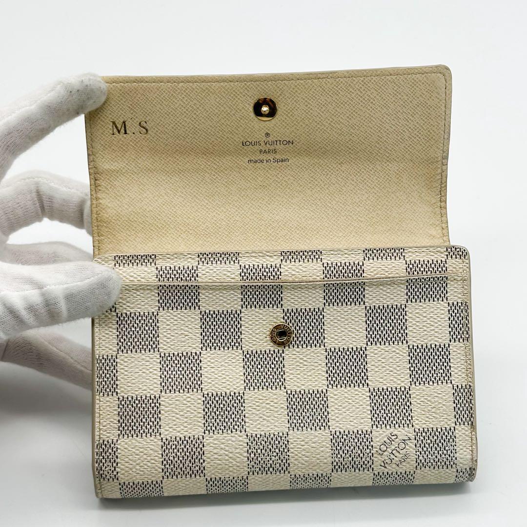 ルイヴィトン ポルトフォイユ アレクサンドラ ダミエ アズール 三つ折り