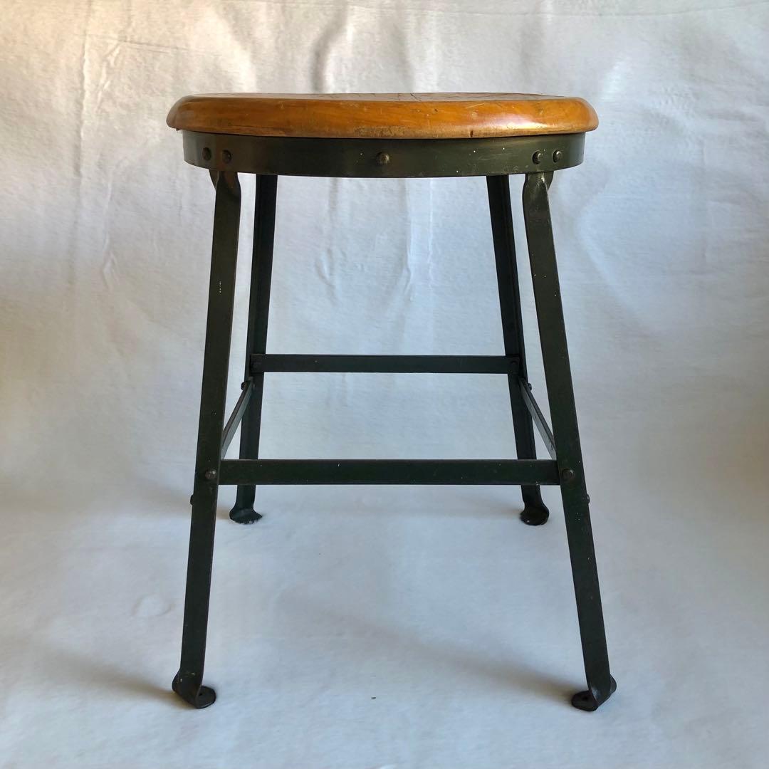 2点 ヴィンテージ オリジナル インダストリアル グランドビュー スツール