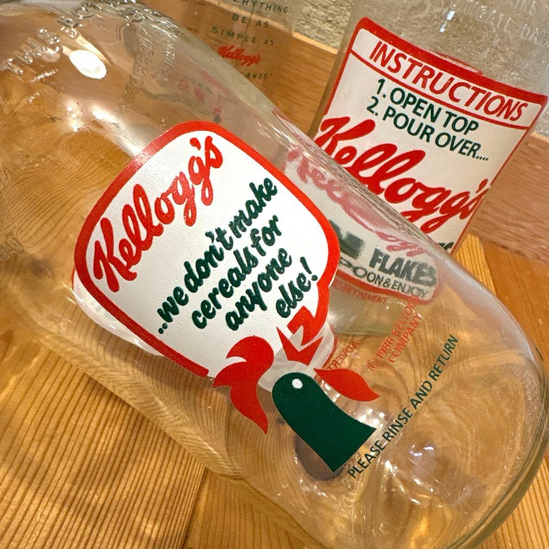 1986-89年　ケロッグシリアル　イギリス　牛乳瓶　3本セット　アメトイ