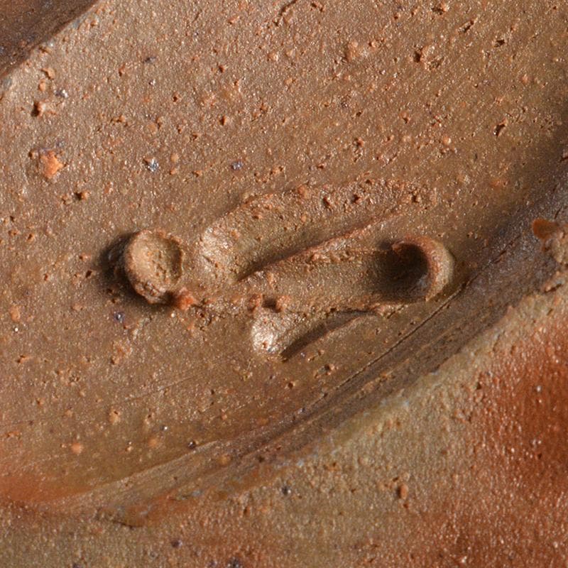 和食器　備前焼　藤原謙（三代藤原楽山）作　銘々皿　五客　共布共箱　M　R7100