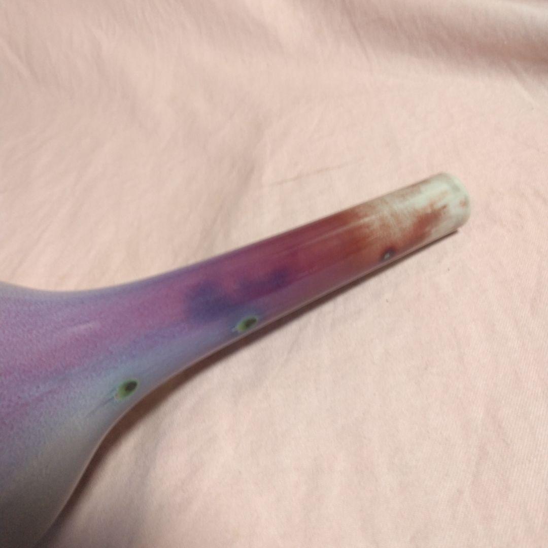 孔雀釉　龍野焼　松山雅英　花入れ