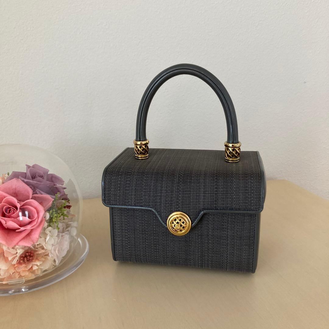 美品❣️コンテスホースヘアーグレー　ハンドバッグ