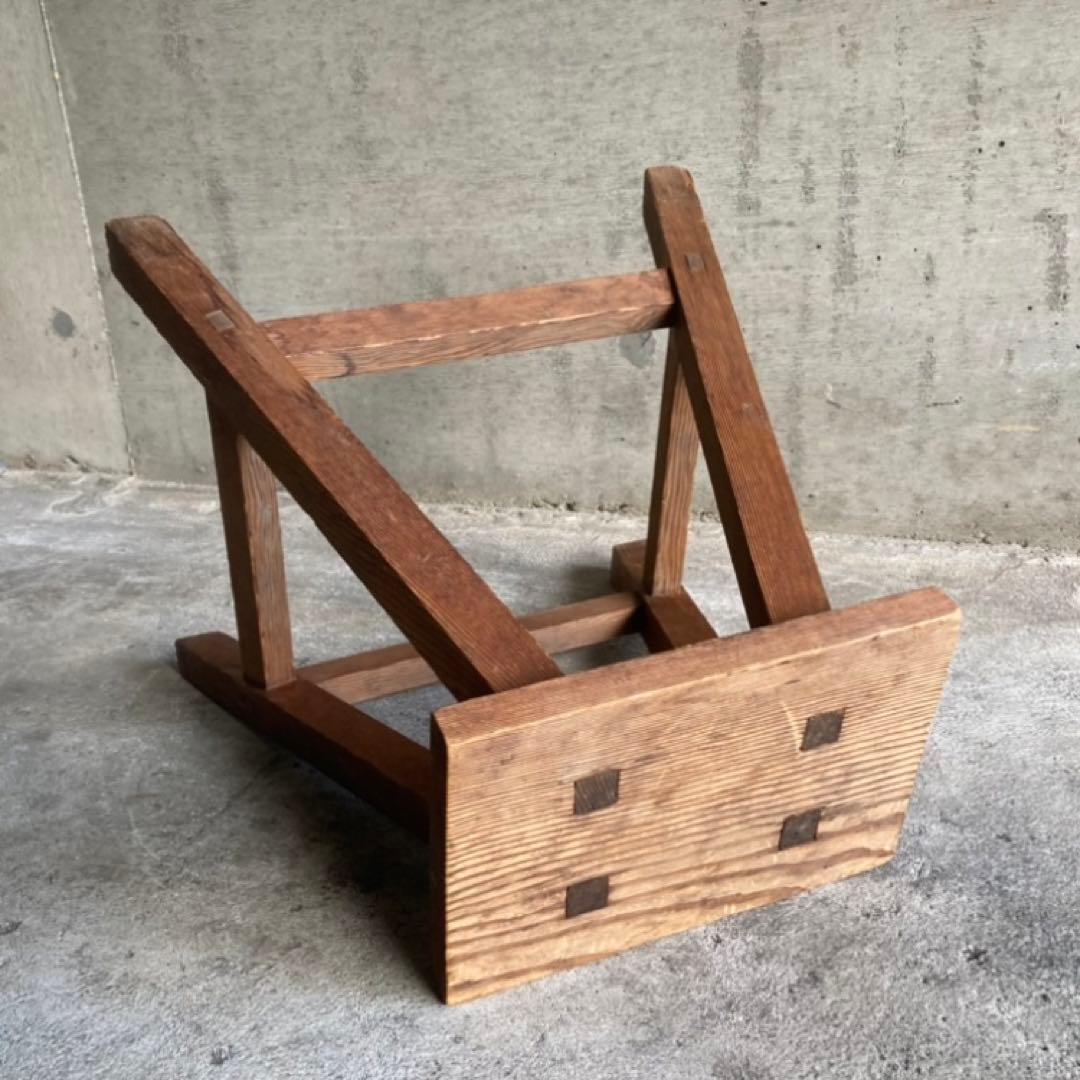 古いスツール チェア 椅子 踏み台 ステップ台 作業椅子 花台 木製 レトロ