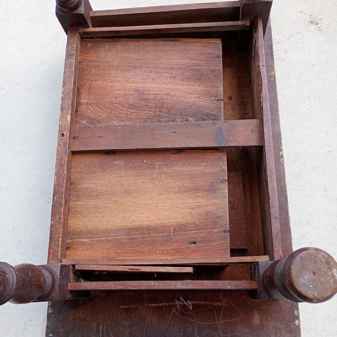 木製 文机 引き出し付き　机　昭和レトロ　古民家