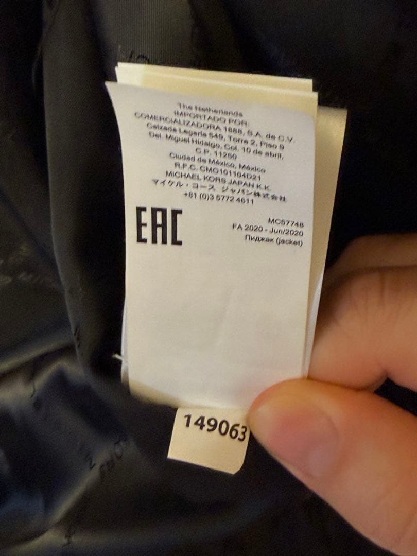 s*l様 MICHAEL KORS ブラックレザーシングルライダースジャケット