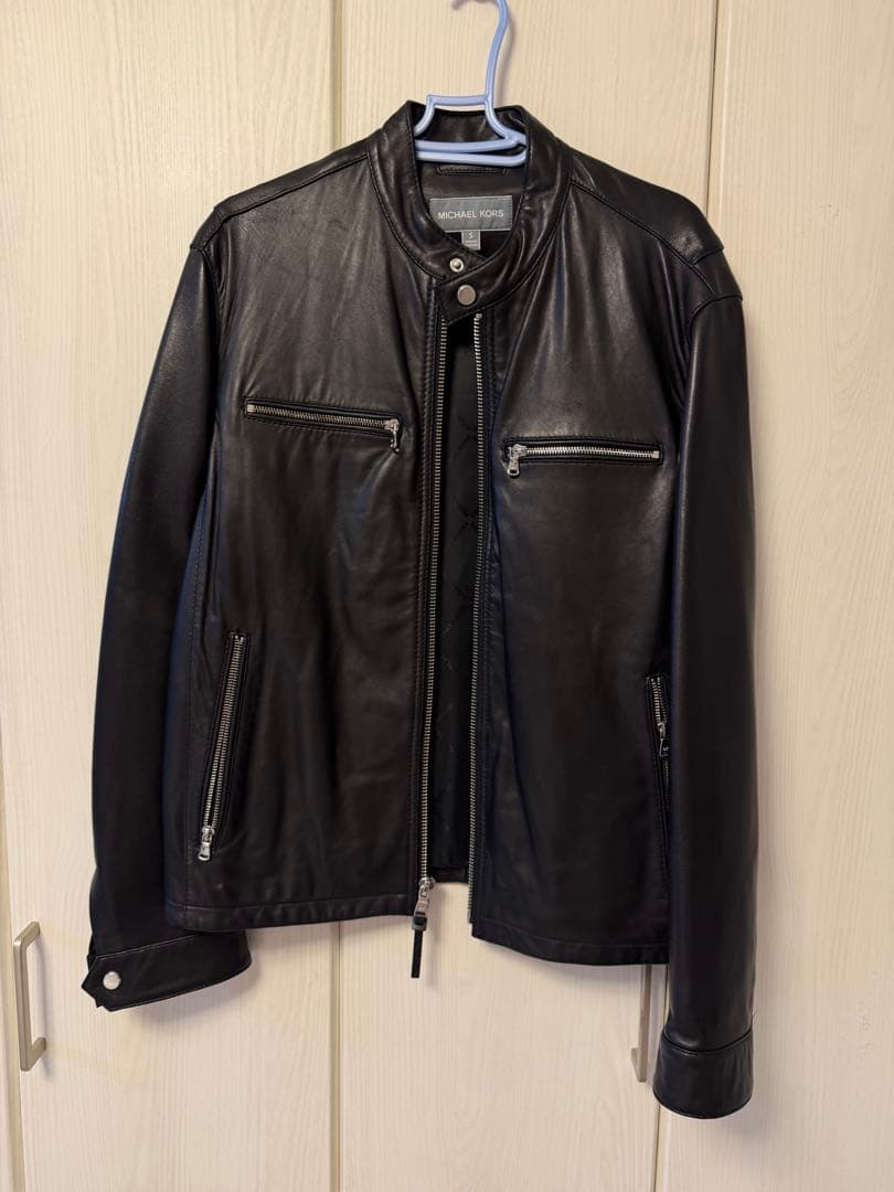 s*l様 MICHAEL KORS ブラックレザーシングルライダースジャケット