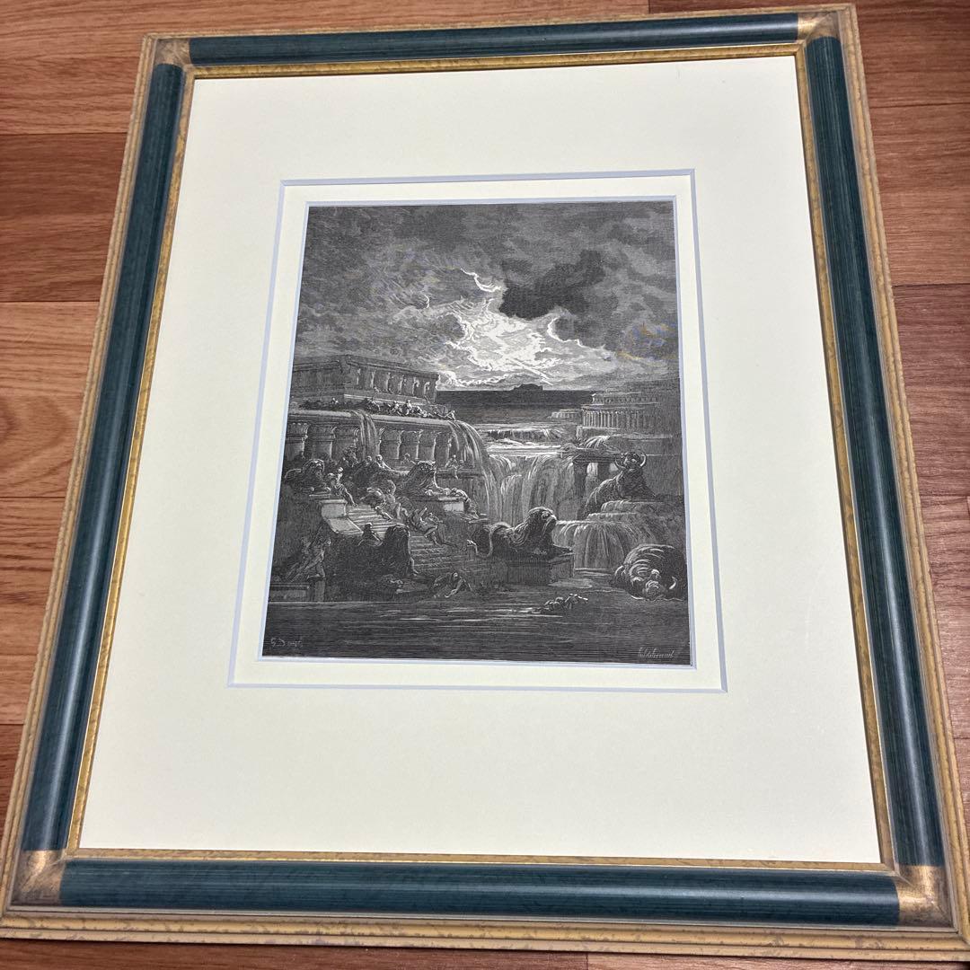 アンティークオリジナル木口木版　グスタフ・ドレ　挿画　ジョン・ミルトン　失楽園