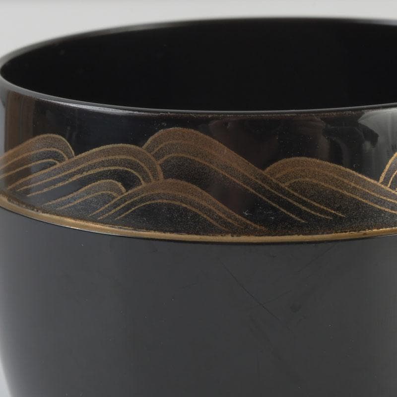 茶道具　輪島塗　蒔絵師　谷内一則(紫香)作　岩松蒔絵　大棗　共布共箱　V9588