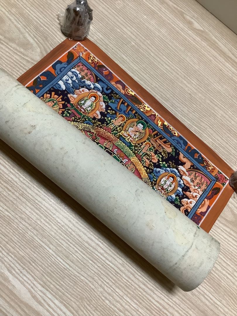 《 チベット密教　新品　1点物 》 手描き　曼荼羅　仏陀　釈迦　仏画　仏教　e3