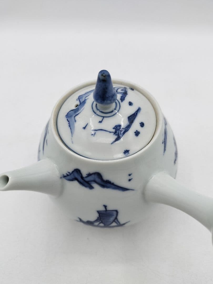 c725 煎茶　急須　山水 平安白鳳 茶道具 古物　京都