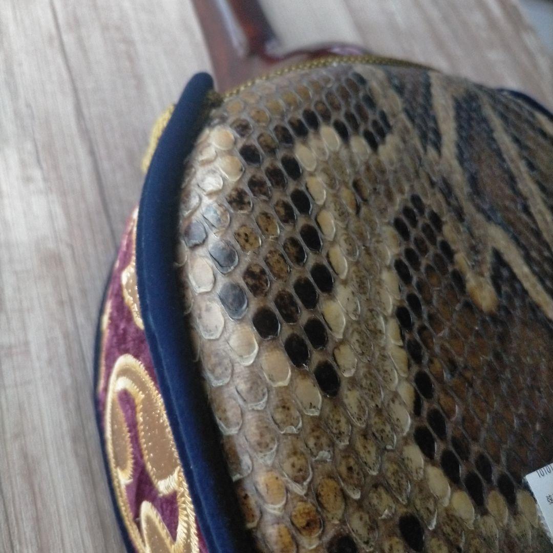 沖縄三線 本皮 三線 沖縄 皮破れなし 蛇皮 本蛇革 琉球 和楽器 弦楽器