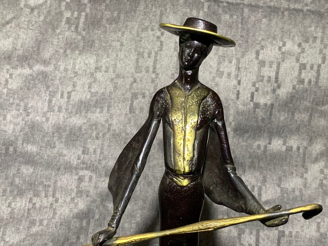 人形　ブロンズ像　置物　インテリア　工芸品　美術品　ペア