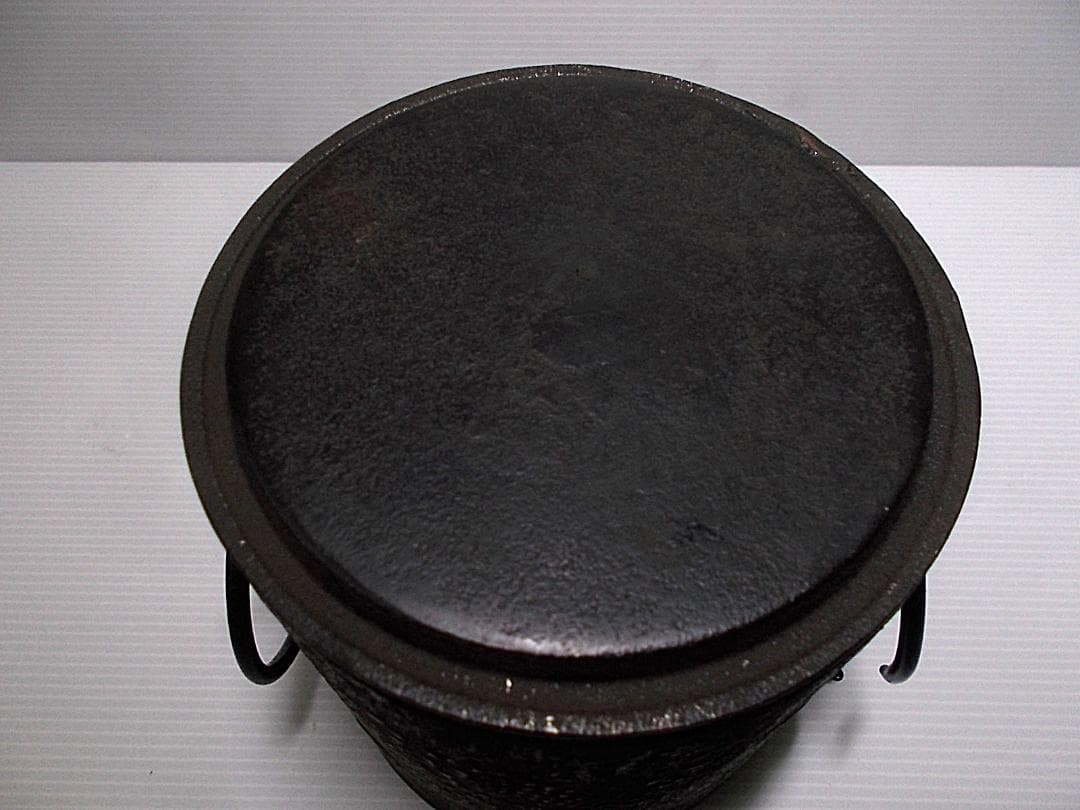 未使用 雲龍釜 筒釜 茶釜 釜環 茶道具 送料込み