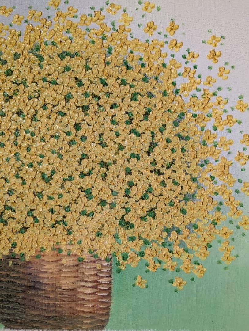 【真作】絵画　作者不詳　サイン有　油彩10号　花　逸品　T182