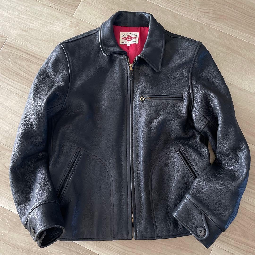 美品THE FLAT HEAD ディアスキン レザージャケット 42