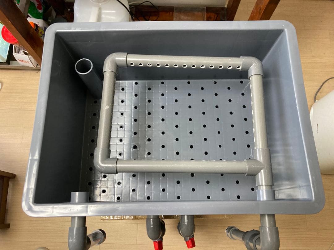 三段式濾過装置大型水槽用沈殿物理生物一体型濾過槽外部式 器水槽濾過試しろ材付き